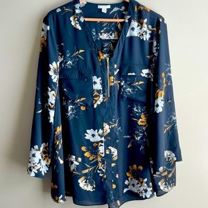Cato Black Floral Blouse
